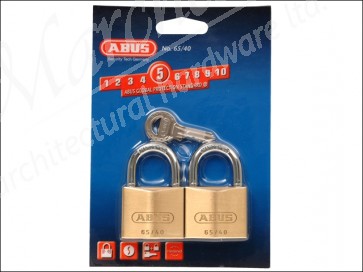 65/40 40mm Brass Padlock Twin Carded