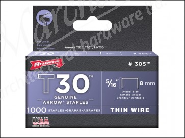 T30 Staples 305IP Box 5000 8mm