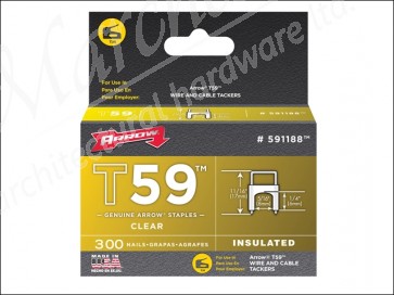 Insulated Staples (300) 6x8mm - Clear