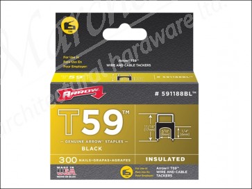 Insulated Staples (300) 6x8mm - Black