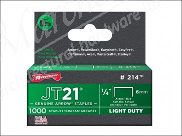 Staples for JT21  Box 5000 6mm - 1/4in