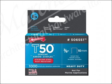 T50 Staples Box 1000 - Stainless Steel 506SS 3/8in
