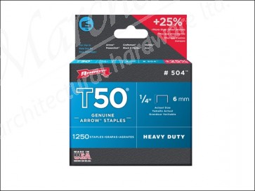 T50 Staples Box 5000 6mm - 1/4in