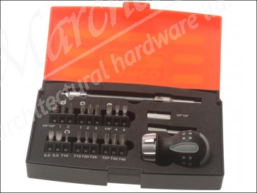 Stubby Ratchet Screwdriver Set 22 Piece