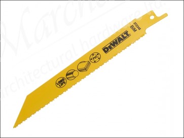 DT2348 Reciprocating Blades Bi Metal for Plastic, Pipes 3-12mm Pack 5 152mm