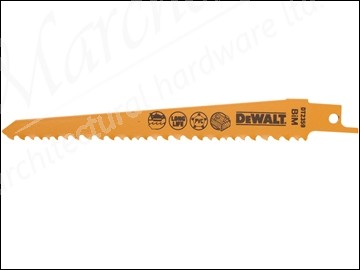 DT2359 Reciprocating Blades Fast Cuts in Wood with Nails - Tough Plastics 152mm