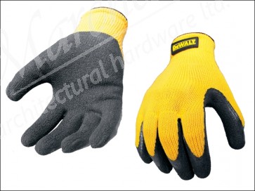 Yellow Knit Back Latex Gloves