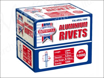 Aluminium Rivets 3mm Long (Pack of 1000)