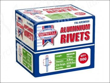 Aluminium Rivets 5mm Medium (Pack of 500)