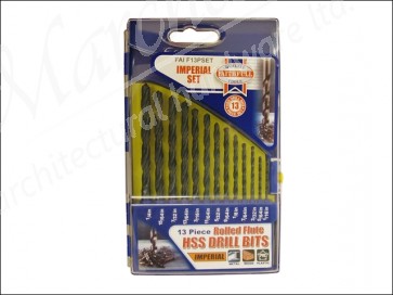 13 Piece High Speed Steel Drill Set 1/16-1/4 x 1/64