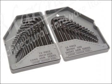 30 Piece Metric/A/F Hexagon Key Set - Mixed