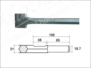 Scaling Chisel Straight 300x75mm Kango Shank