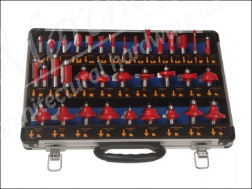 Tungsten Carbide Router Bit Set 35 in Case 1/2in Shank
