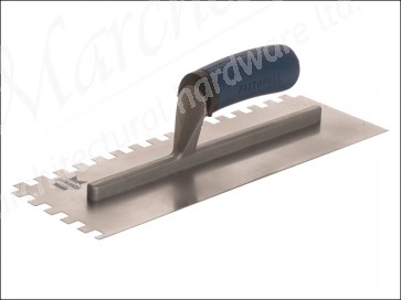 Notched Trowel Stainless Steel 13 x 4 1/2in Soft Grip Handle