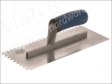 Notched Trowel Stainless Steel 11 x 4 1/2in Soft Grip Handle