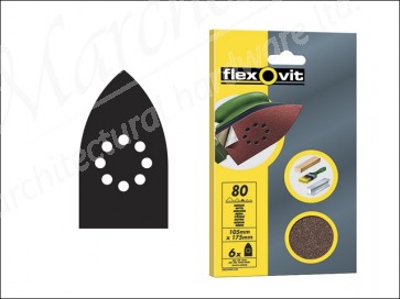 Detail Hook & Loop Sanding Sheets 105mm x 175 mm Medium 80g (6)