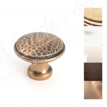 Hammered Cabinet Knob - Large - Various Finishes
