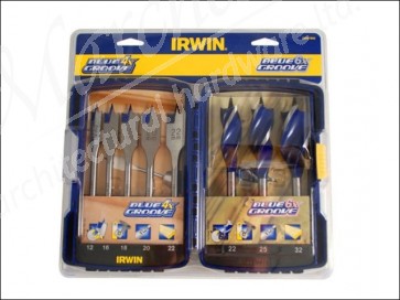 4X and 6X Blue Groove Mixed Bit Sets - 8 Piece Set