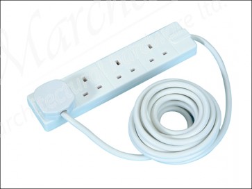 4 Gang Extension Lead 5 Meter 13a White