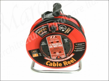 Heavy-Duty Cable Reel 30 Metre 4 Socket 30m 13a Thermal Cutout