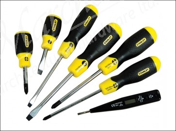 Cushion Grip Screwdriver Set Flared And Phillips 6 Piece