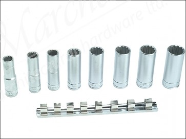M1207 9 Piece Clip Rail Socket Set Metric-1/2in Drive