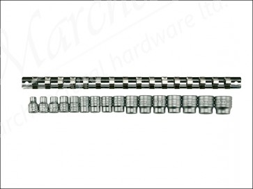 M3816 Socket Clip Rail Metric 16 Piece Set 3/8in Drive
