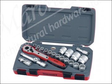 T1221 Metric Socket Set 21 piece 1/2in Drive