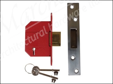 Strongbolt 2100S BS 5 Lever Mortice Deadlock 68mm 2.5in Satin Chrome Boxed