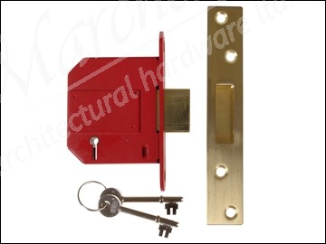 Strongbolt 2100S BS 5 Lever Mortice Deadlock 81mm 3in Satin Brass Boxed