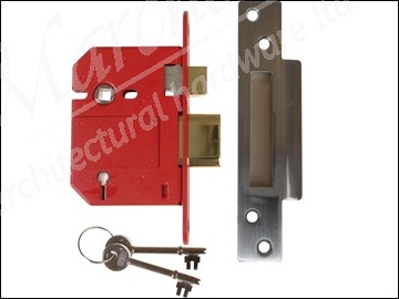 Strongbolt 2200S BS 5 Lever Mortice Sash Lock 81mm 3in Satin Chrome Boxed