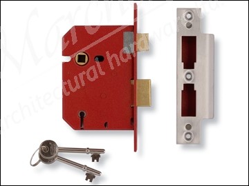 2201 5 Lever Mortice Sash Lock Brass Finish 65mm 2.5in Boxed