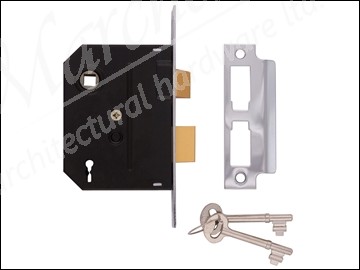 2295 2 Lever Mortice Sash Lock Chrome Finish 63mm 2.5in Boxed