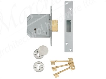 3G114E 5 Lever Mortice Deadlock C-Series 67mm Case Brass