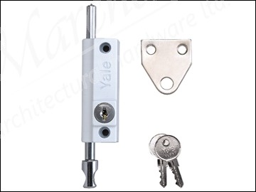 P124 Door Push Bolt White Finish Visi Pack