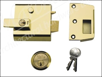 P1 Double Security Nightlatch DMG PB Cylinder 60mm Backset Visi Pack