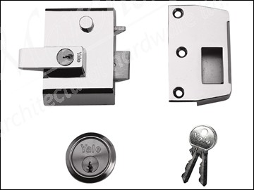 P2 Double Security Nightlatch DMG/PB Finish 40mm Backset Visi Pack