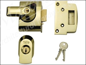 BS2 Nightlatch British Standard Security Lock 40mm Brasslux Finish Visi Pack