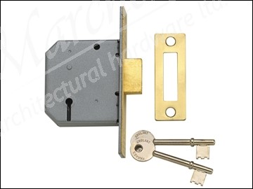 PM322 3 Lever Mortice Dead Lock 67mm 2.5in Polished Brass