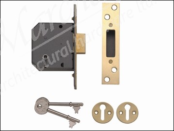 PM552 5 Lever Mortice Dead Lock 67mm 2.5in Polished Brass