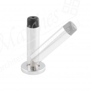 Sprung Wall Mounted Door Stop - 76mm - Polished Chrome