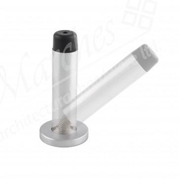 Sprung Wall Mounted Door Stop - 76mm - Satin Chrome