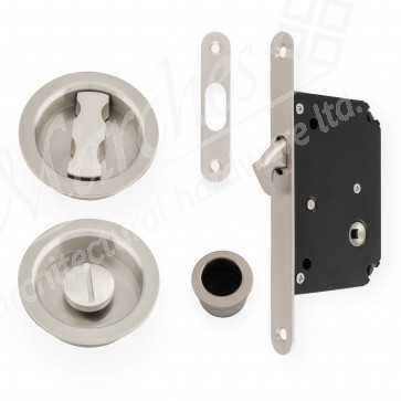 Sliding/Pocket Door Locking Kit - Satin Nickel