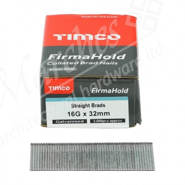 32mm Straight Airgun Nails 16G (2000) - Galvanised
