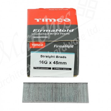 45mm Straight Airgun Nails 16G (2000) - Galvanised