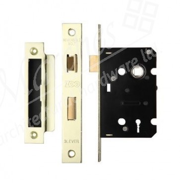 3 Lever Sash Lock 64mm - PVD Brass