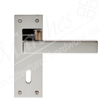 Sasso Lever Lock Handle - Polished Nickel 