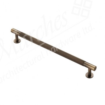 Knurled Pull Handle 274mm (224mm cc) - Antique Brass