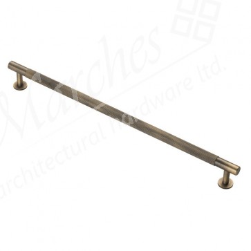 Knurled Pull Handle 350mm (320mm cc) - Antique Brass