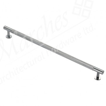 Knurled Pull Handle 350mm (320mm cc) - Polished Chrome